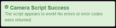 Custom Camera Script Success Message