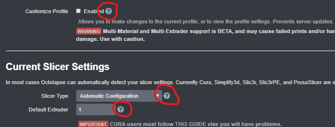 Get Help for Profile Settings