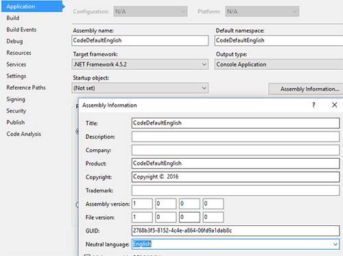 AssemblyInfo Default Culture