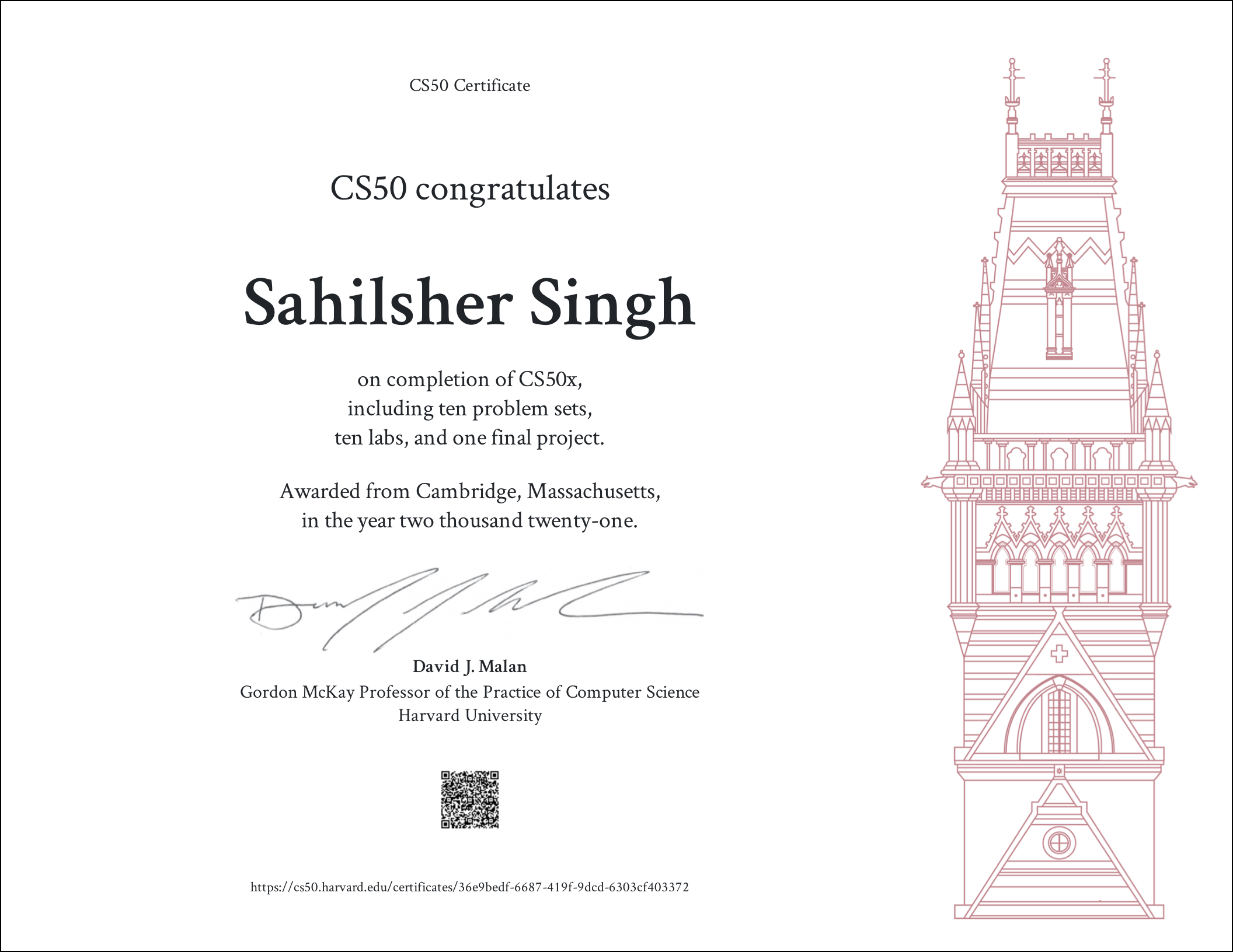 CS50x Certificate From Harvard University.png