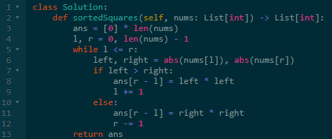 Squares of Sorted Array.PNG