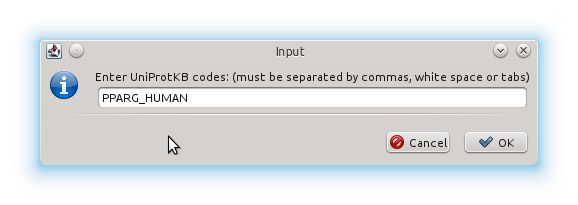 Enter UniProtKB codes