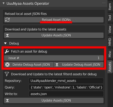 UuuNyaa Assets Operator panel