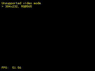 Unsupported video mode 1