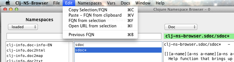 Clojure Namespace Browser