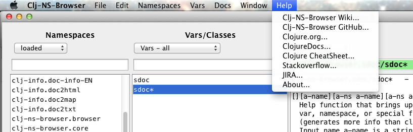 Clojure Namespace Browser