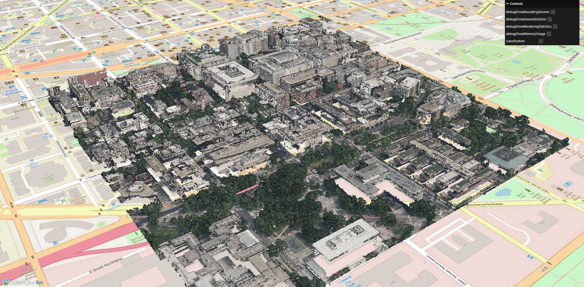 Visualize the tileset output result in a Cesium viewer