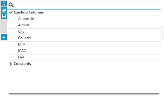 Column and constant list