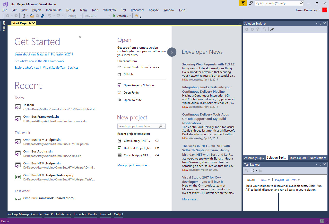 Open Visual Studio