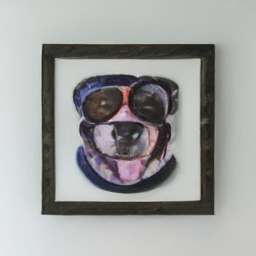 a painting of a dog with sunglasses in the frame_5.png