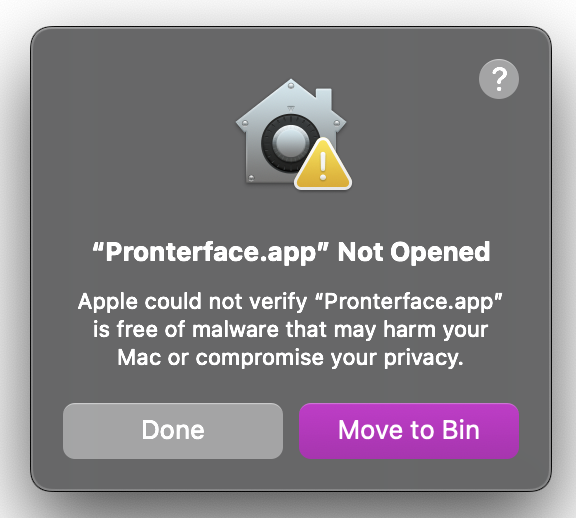 Warning message on macOS 15