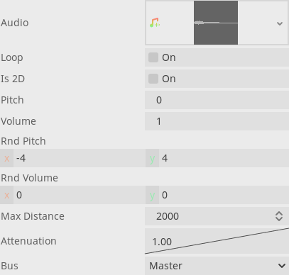 Audio cue in the Inspector