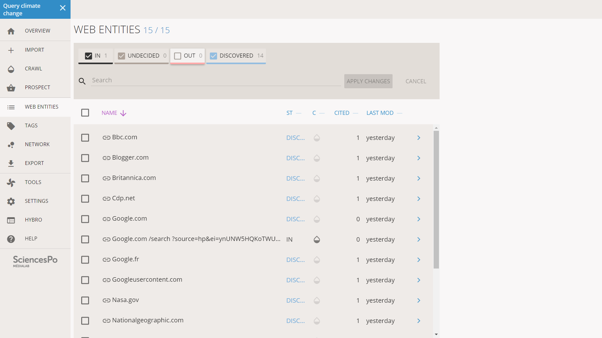 LRUs tree example