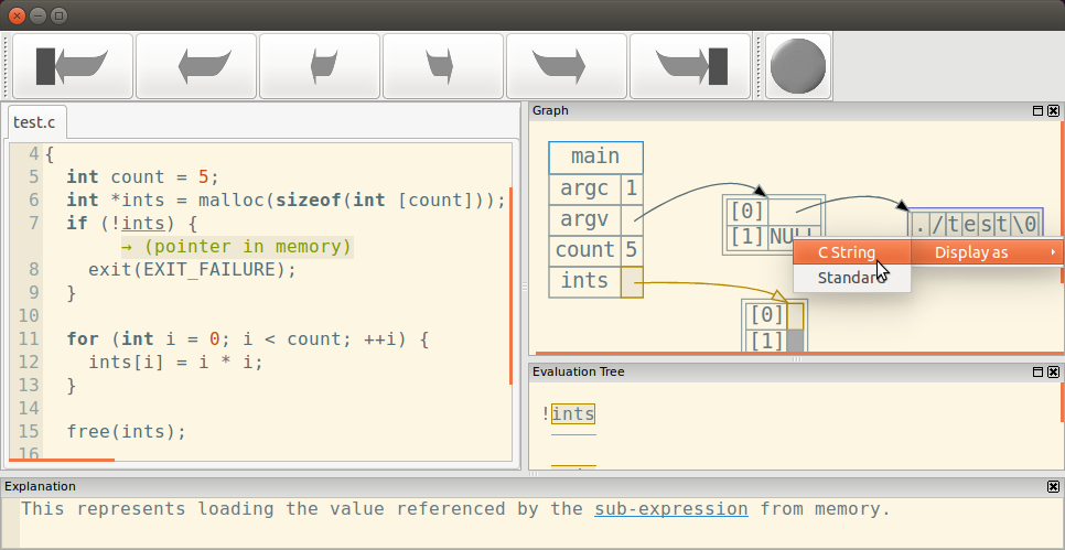 C string display