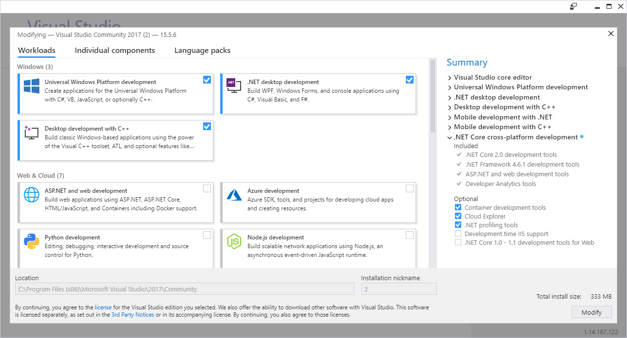 VS2017CommunityWorkloads0.png