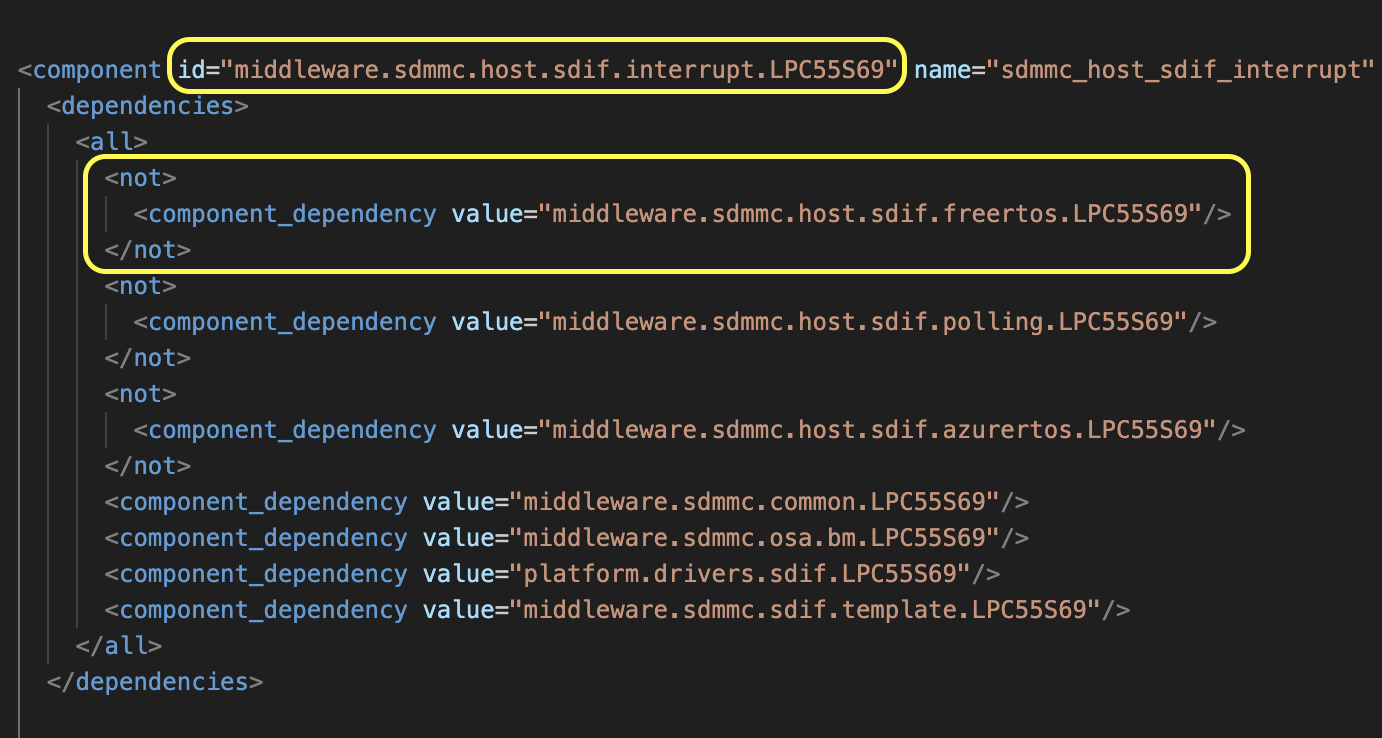 Dependencies manifest file