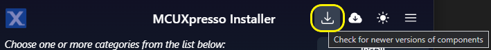 MCUXpresso Installer Version Check