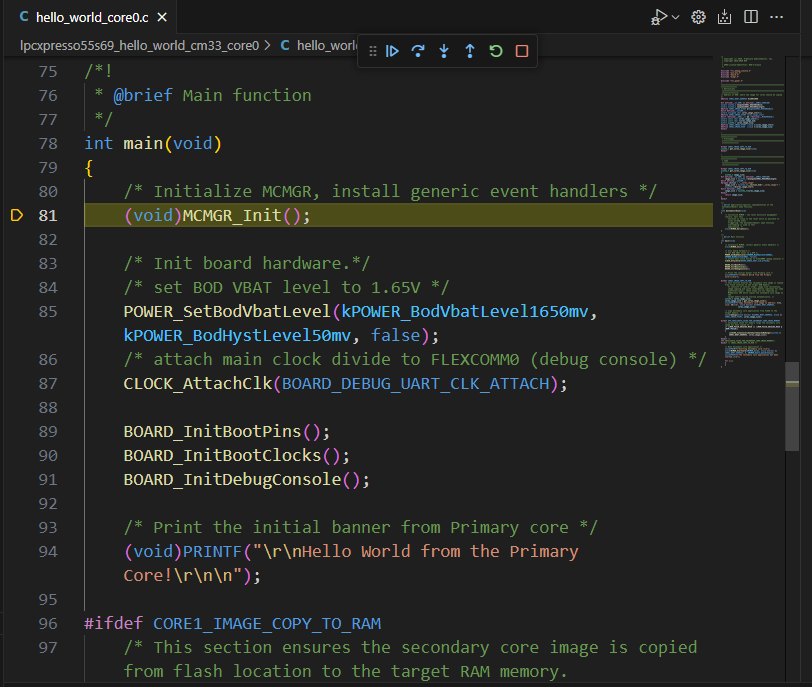 Multicore Debug Core0