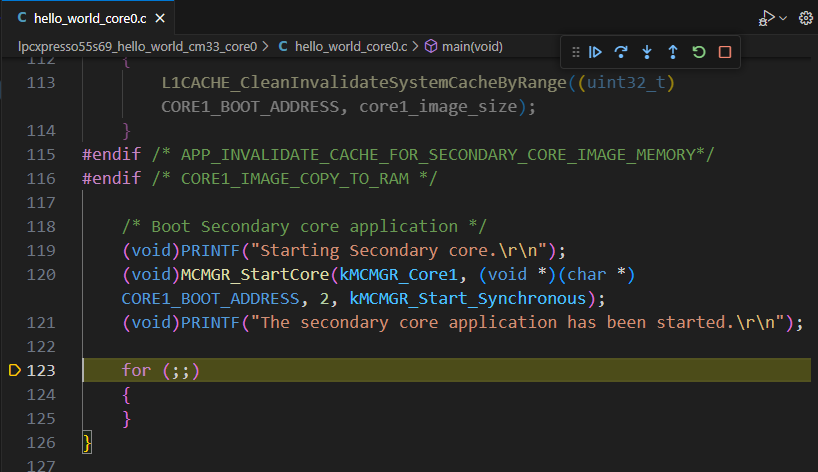 Multicore Debug Core1 Initialized