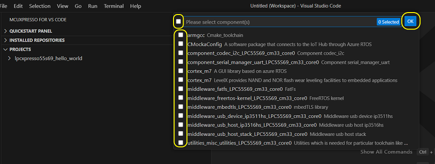 Select components