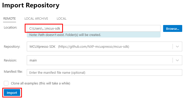 Import MCUX Repository