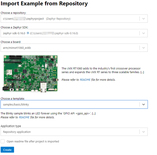 Import Blinky Example