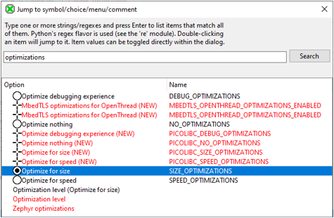 OPTIMIZATIONS results