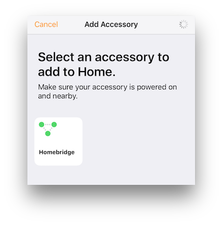 Home app add accessory