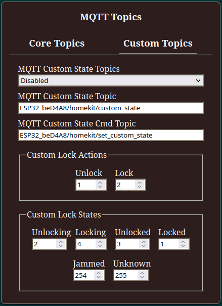 MQTT Custom Topics