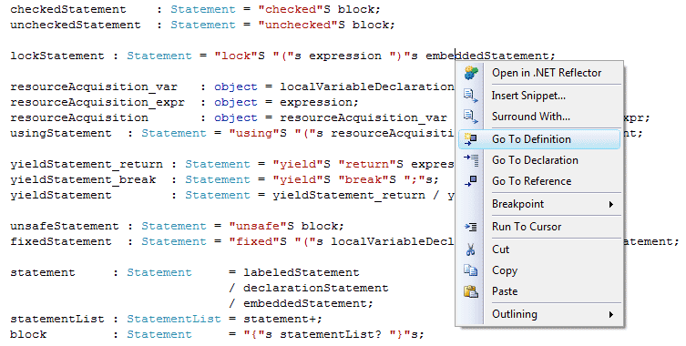 Figure 2. A branch to the rule’s definition or to the handler method.