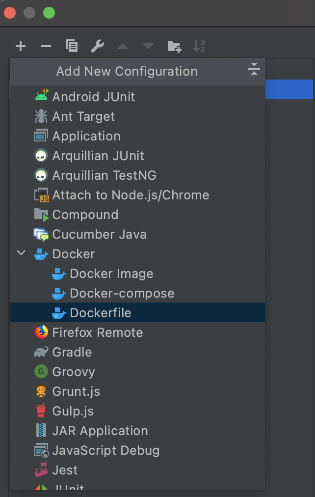 Dockerfile IntelliJ