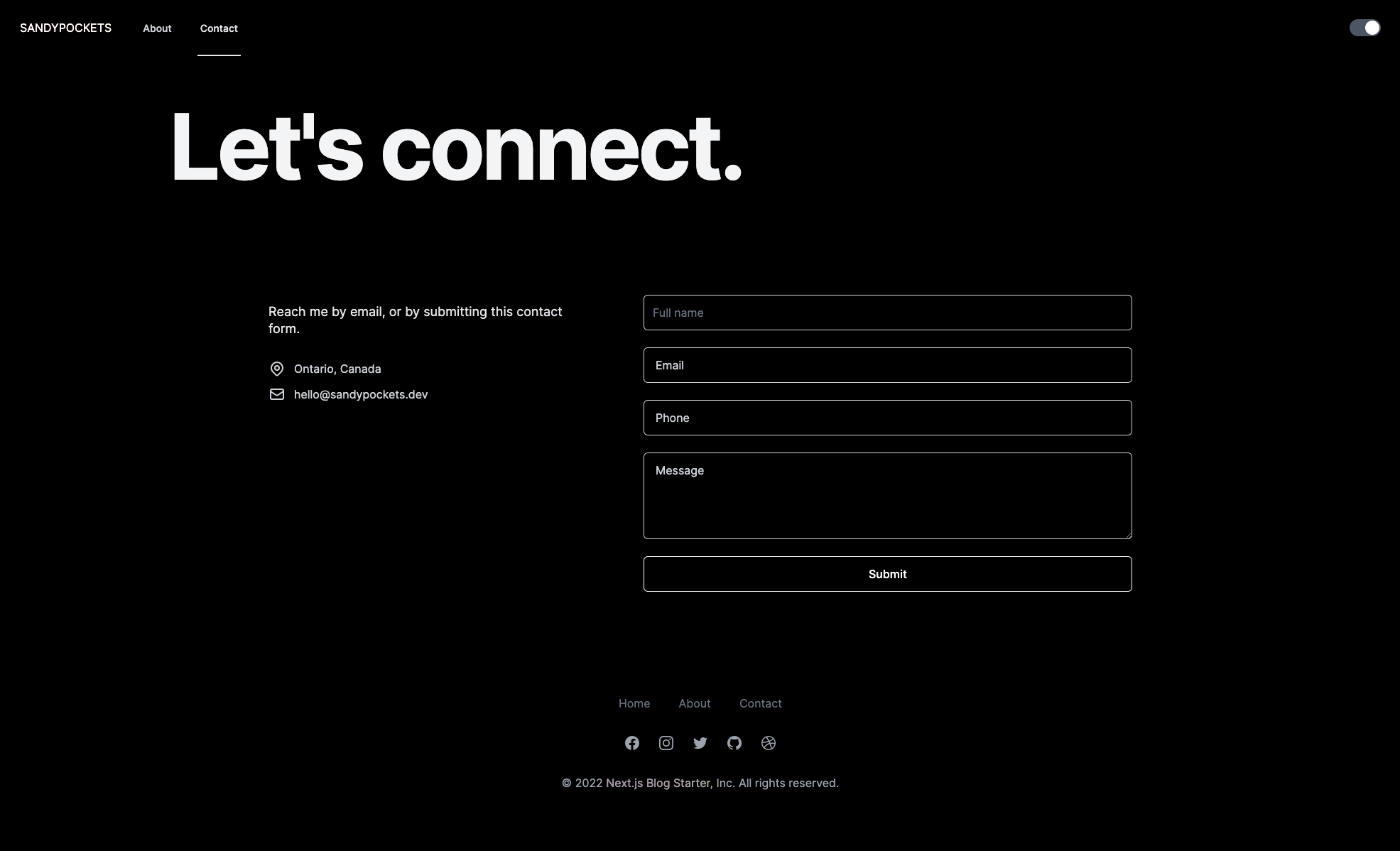 nextjs-blog-starter-contact-page.png