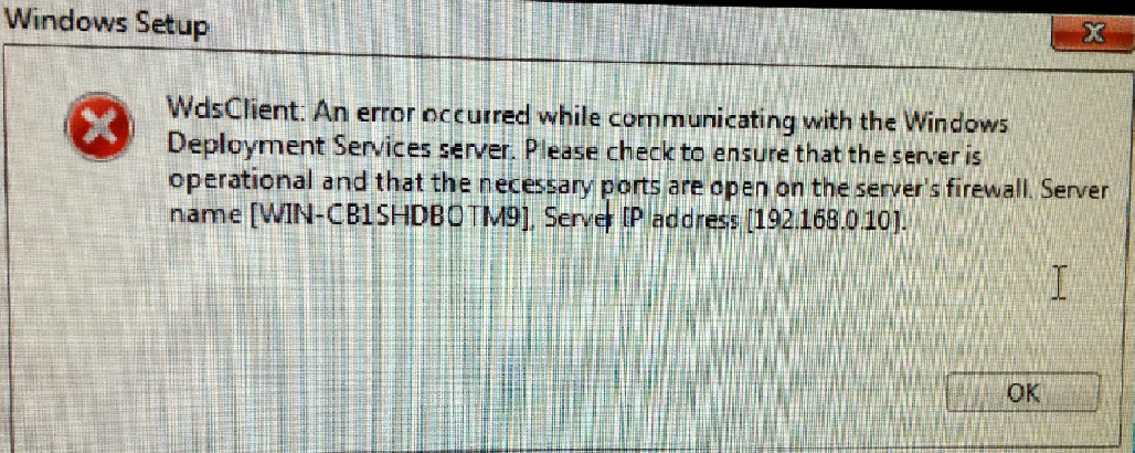 WDS Error