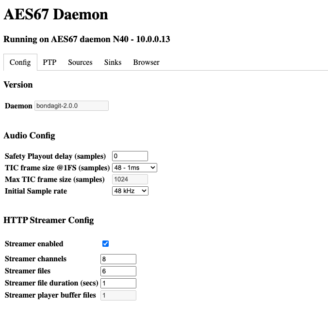 Daemon config