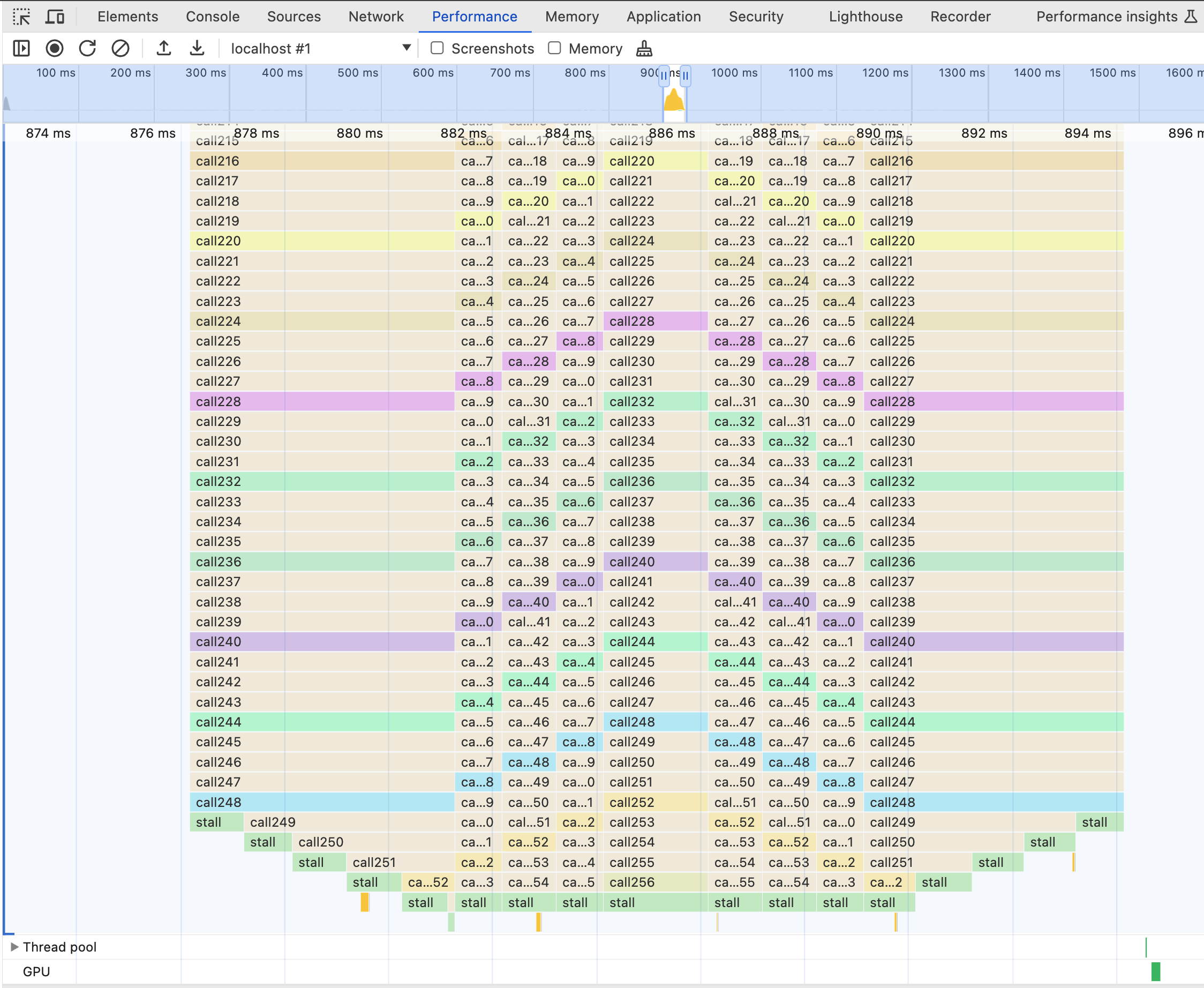 bottom of flamechart