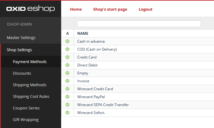 Configuring a Payment Method